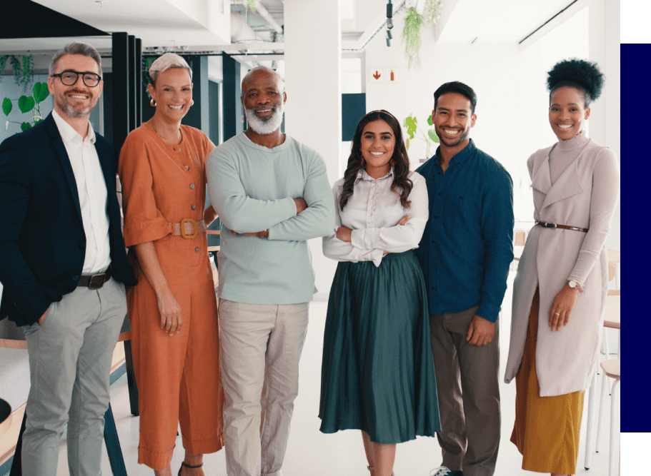 A group of people standing next to each other.